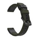 For Fossil Fossil Gen5 Carlyle Canvas Leather Nylon Watch Band(Army Green) - 1