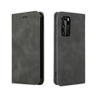 For Huawei P40 Retro Skin Feel Business Magnetic Horizontal Flip Leather Case(Dark Grey) - 1