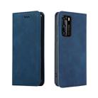 For Huawei P40 Retro Skin Feel Business Magnetic Horizontal Flip Leather Case(Navy Blue) - 1