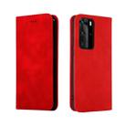 For Huawei P40 Pro Retro Skin Feel Business Magnetic Horizontal Flip Leather Case(Red) - 1