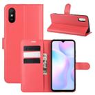 For Xiaomi Redmi 9A Litchi Texture Horizontal Flip Protective Case with Holder & Card Slots & Wallet(Red) - 1