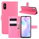 For Xiaomi Redmi 9A Litchi Texture Horizontal Flip Protective Case with Holder & Card Slots & Wallet(Rose Red) - 1