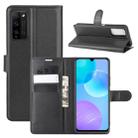 For Huawei Honor 30 lite/Honor 30 Youth Litchi Texture Horizontal Flip Protective Case with Holder & Card Slots & Wallet(Black) - 1