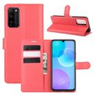 For Huawei Honor 30 lite/Honor 30 Youth Litchi Texture Horizontal Flip Protective Case with Holder & Card Slots & Wallet(Red) - 1