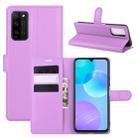 For Huawei Honor 30 lite/Honor 30 Youth Litchi Texture Horizontal Flip Protective Case with Holder & Card Slots & Wallet(Purple) - 1