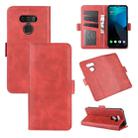 For LG harmony 4 Dual-side Magnetic Buckle Horizontal Flip Leather Case with Holder & Card Slots & Wallet(Red) - 1
