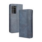 For Samsung Galaxy Note20 Ultra Magnetic Buckle Retro Crazy Horse Texture Horizontal Flip Leather Case with Holder & Card Slots & Photo Frame(Blue) - 1