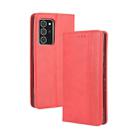 For Samsung Galaxy Note20 Ultra Magnetic Buckle Retro Crazy Horse Texture Horizontal Flip Leather Case with Holder & Card Slots & Photo Frame(Red) - 1