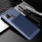 For Xiaomi Redmi 9C Carbon Fiber Texture Shockproof TPU Case(Blue) - 1