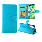 For OPPO Find X2 Crazy Horse Texture Leather Horizontal Flip Protective Case with Holder & Card Slots & Wallet & Photo Frame(Baby Blue) - 1