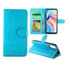 For OPPO Reno4 Pro Crazy Horse Texture Leather Horizontal Flip Protective Case with Holder & Card Slots & Wallet & Photo Frame(Baby Blue) - 1