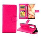 For OPPO Find X2 Pro Crazy Horse Texture Leather Horizontal Flip Protective Case with Holder & Card Slots & Wallet & Photo Frame(Magenta) - 1