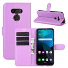 For LG harmony 4 Litchi Texture Horizontal Flip Protective Case with Holder & Card Slots & Wallet(Purple) - 1