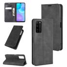 For Huawei Honor 30 Lite/30 Youth Retro-skin Business Magnetic Suction Leather Case with Holder & Card Slots & Wallet(Black) - 1