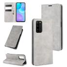 For Huawei Honor 30 Lite/30 Youth Retro-skin Business Magnetic Suction Leather Case with Holder & Card Slots & Wallet(Grey) - 1