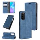 For Huawei Honor 30 Lite/30 Youth Retro-skin Business Magnetic Suction Leather Case with Holder & Card Slots & Wallet(Dark Blue) - 1