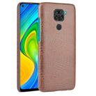 For Xiaomi Redmi Note 9 / Redmi 10X 4G Shockproof Crocodile Texture PC + PU Case(Brown) - 1