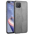 For OPPO A92s Shockproof Crocodile Texture PC + PU Case(Black) - 1