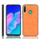 For Huawei Honor 9C Shockproof Sewing Cow Pattern Skin PC + PU + TPU Case(Orange) - 1