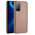 For Huawei Honor X10 5G/Honor X10 Shockproof Crocodile Texture PC + PU Case(Brown) - 1