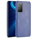 For Huawei Honor X10 5G/Honor X10 Shockproof Crocodile Texture PC + PU Case(Blue) - 1