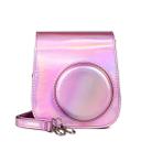 Richwell Portable Aurora  PU Leather Camera Case Camera Bag with Shoulder Strap, Suitable for Fujifilm Instax Mini 11(Rose Pink) - 1