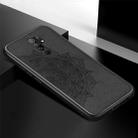 For Xiaomi Redmi 9 Mandala Embossed Cloth Cover PC + TPU Mobile Phone Case with Magnetic Function and Hand Strap(Black) - 3