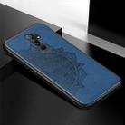 For Xiaomi Redmi 9 Mandala Embossed Cloth Cover PC + TPU Mobile Phone Case with Magnetic Function and Hand Strap(Blue) - 3