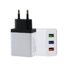 2A 3 USB PortsTravel Charger, EU Plug(Black) - 1