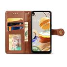 For LG K61 Retro Solid Color Leather Buckle Phone Case with Lanyard & Photo Frame & Card Slot & Wallet & Stand Function(Brown) - 2