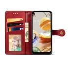 For LG K61 Retro Solid Color Leather Buckle Phone Case with Lanyard & Photo Frame & Card Slot & Wallet & Stand Function(Red) - 2