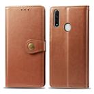 For OPPO A8 Solid Color Leather Buckle Phone Case with Lanyard & Photo Frame & Card Slot & Wallet & Stand Function(Brown) - 1