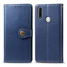 For OPPO A8 Solid Color Leather Buckle Phone Case with Lanyard & Photo Frame & Card Slot & Wallet & Stand Function(Blue) - 1