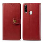 For OPPO A8 Solid Color Leather Buckle Phone Case with Lanyard & Photo Frame & Card Slot & Wallet & Stand Function(Red) - 1