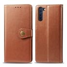For OPPO Reno3 A Solid Color Leather Buckle Phone Case with Lanyard & Photo Frame & Card Slot & Wallet & Stand Function(Brown) - 1