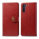 For OPPO Reno3 A Solid Color Leather Buckle Phone Case with Lanyard & Photo Frame & Card Slot & Wallet & Stand Function(Red) - 1