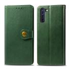 For OPPO Reno3 A Solid Color Leather Buckle Phone Case with Lanyard & Photo Frame & Card Slot & Wallet & Stand Function(Green) - 1