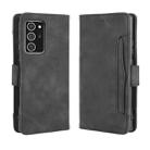 For Samsung Galaxy Note20 Wallet Style Skin Feel Calf Pattern Leather Case with Separate Card Slot(Black) - 1