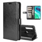 For Motorola Moto G8 R64 Texture Single Horizontal Flip Protective Case with Holder & Card Slots & Wallet& Photo Frame(Black) - 1