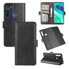 For Motorola Moto G8 Dual-side Magnetic Buckle Horizontal Flip Leather Case with Holder & Card Slots & Wallet(Black) - 1