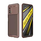 For vivo IQOO Z1X Carbon Fiber Texture Shockproof TPU Case(Brown) - 1