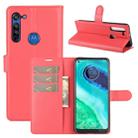 For Motorola Moto G8 Litchi Texture Horizontal Flip Protective Case with Holder & Card Slots & Wallet(Red) - 1