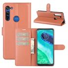 For Motorola Moto G8 Litchi Texture Horizontal Flip Protective Case with Holder & Card Slots & Wallet(Brown) - 1