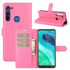 For Motorola Moto G8 Litchi Texture Horizontal Flip Protective Case with Holder & Card Slots & Wallet(Rose red) - 1