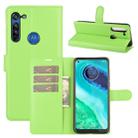 For Motorola Moto G8 Litchi Texture Horizontal Flip Protective Case with Holder & Card Slots & Wallet(Green) - 1