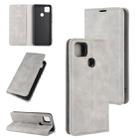For Xiaomi Redmi 9C Retro-skin Business Magnetic Suction Leather Case with Holder & Card Slots & Wallet(Grey) - 1