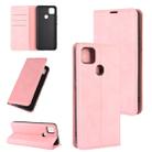 For Xiaomi Redmi 9C Retro-skin Business Magnetic Suction Leather Case with Holder & Card Slots & Wallet(Pink) - 1