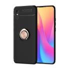 For Xiaomi Redmi 9A Metal Ring Holder 360 Degree Rotating TPU Case(Black+Rose Gold) - 1