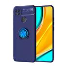 For Xiaomi Redmi 9C Metal Ring Holder 360 Degree Rotating TPU Case(Blue+Blue) - 1