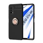 For VIVO IQOO Z1X Metal Ring Holder 360 Degree Rotating TPU Case(Black+Rose Gold) - 1